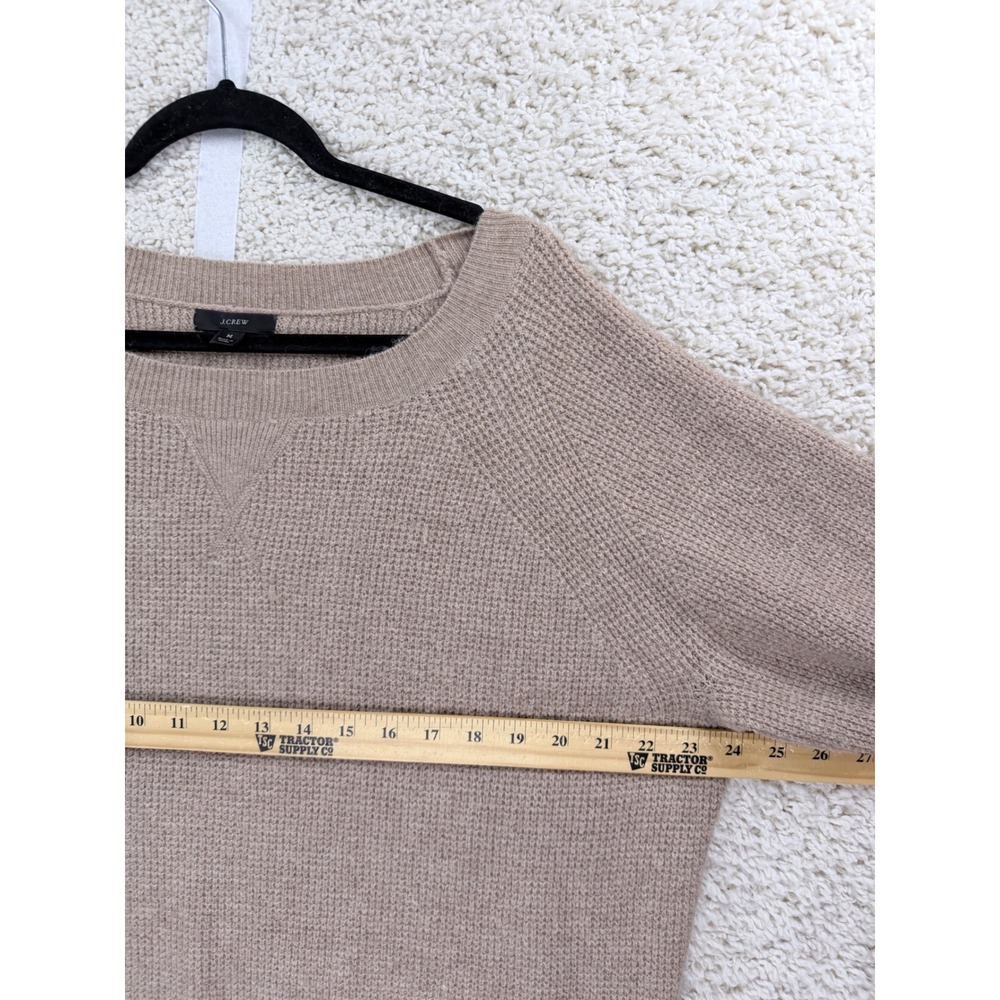 J.Crew Waffle Knit Sweater Womens‎ Medium Tan Alpaca Merino Wool AU299 - Picture 7 of 8
